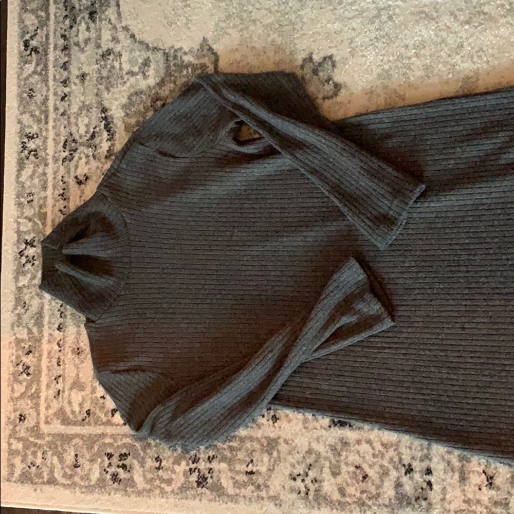 Long turtle neck sweater dress